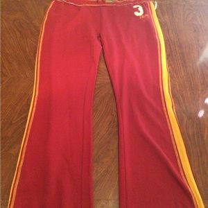 Red fleece sweatpants